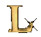 A metallic letter L.