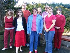 photo of co-workers in red