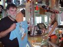 photo of Kevin buying Hooters T-shirt