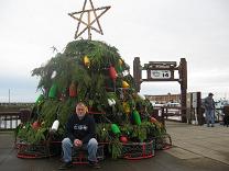 photo of holiday tree made with crab traps