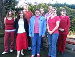 photo of coworkers in red